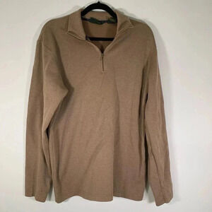 Timberland Sweater Men’s Medium Brown 1/4 Zip Pullover Sweater